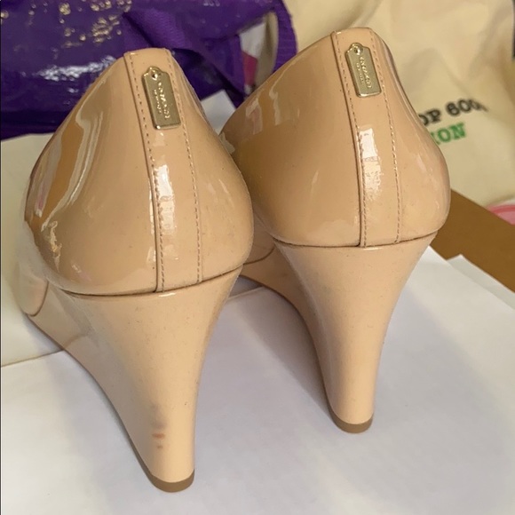 Coach Beige Patent Leather Wedges! - Picture 2 of 5